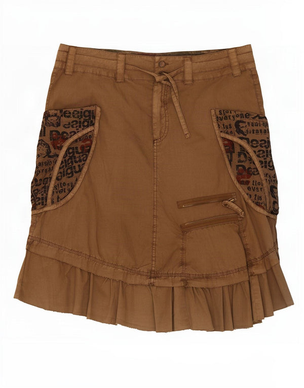 Damska spódnica cargo Desigual Graphic EU 44 XL W36, bawełna khaki