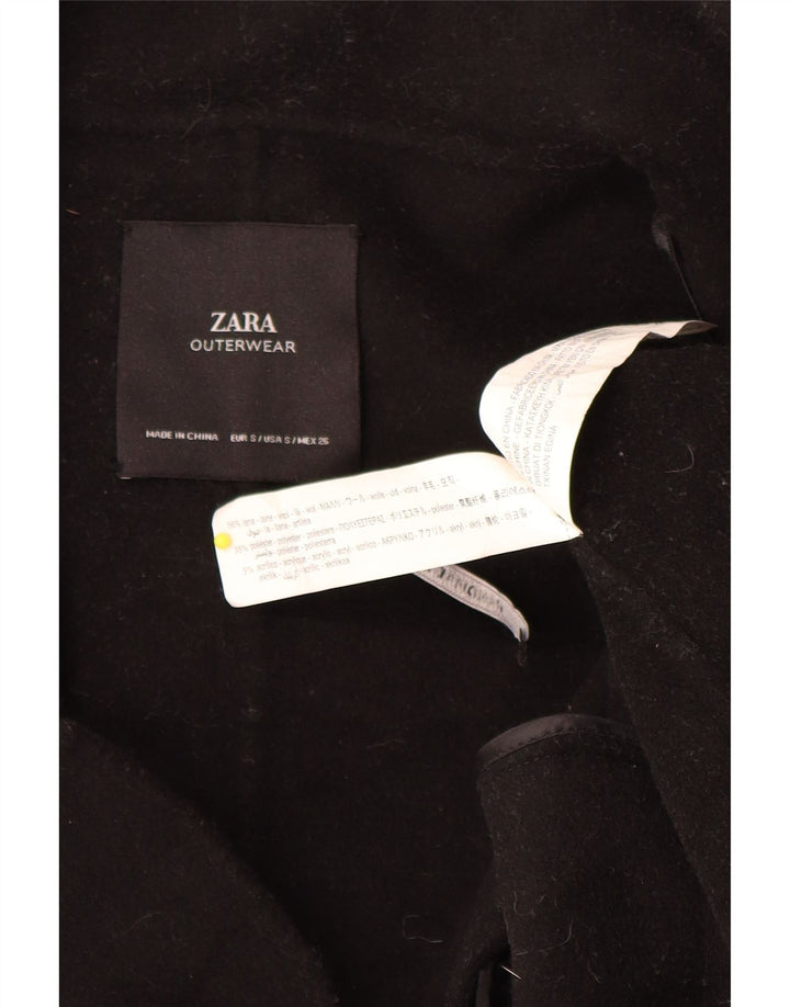 Damski płaszcz oversize z podwójnymi piersiami Zara UK 10 Small, czarna wełna