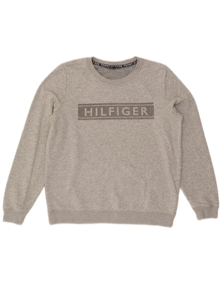 Damska bluza z grafiką Tommy Hilfiger UK 16, duża, szara