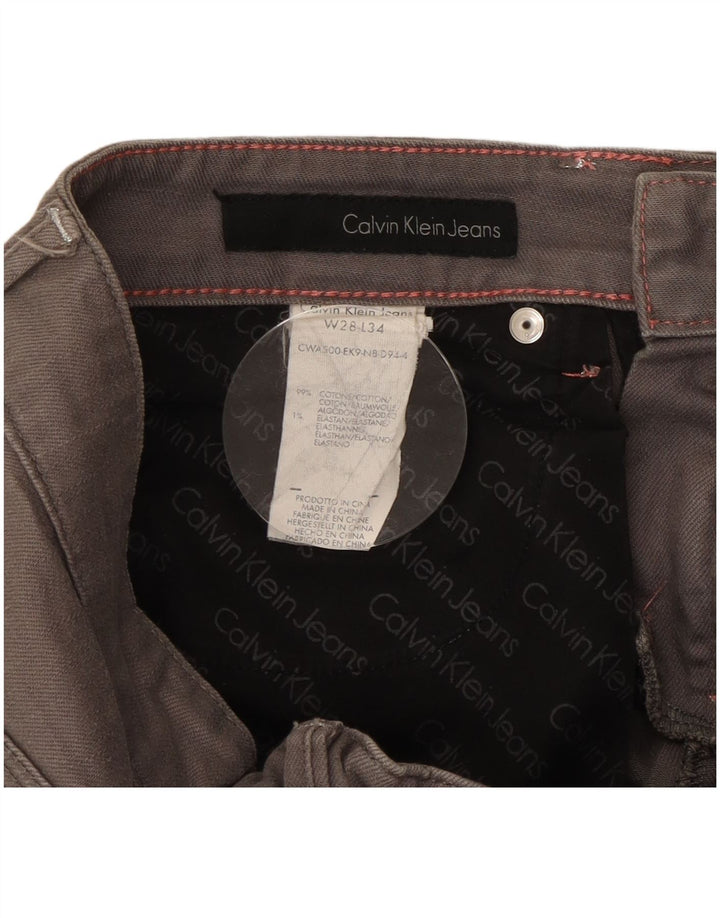 Damskie jeansy Calvin Klein W28 L34 Szara bawełna
