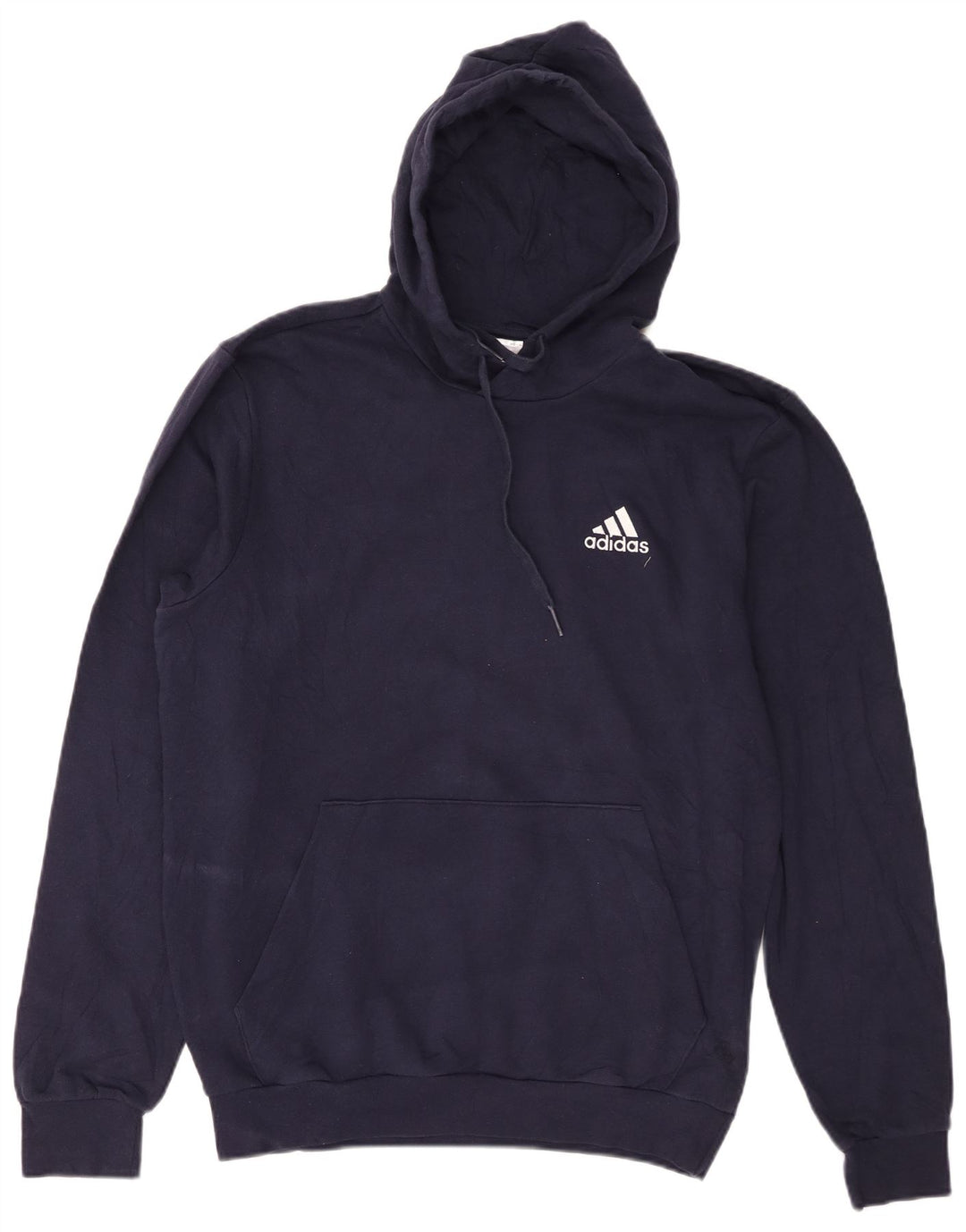 Adidas Męska bluza z kapturem, średnia, granatowa, bawełniana