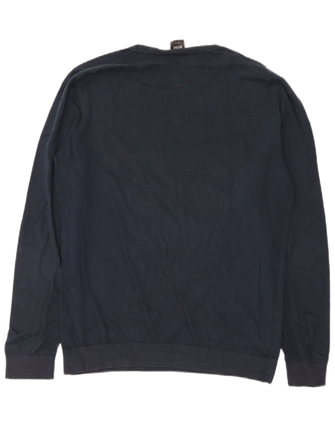 Męski sweter z okrągłym dekoltem Hugo Boss, duży, granatowy