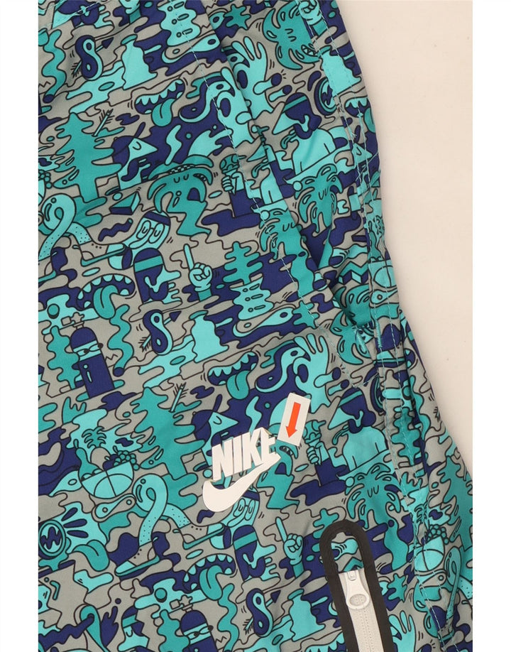 Męskie szorty Nike Graphic Cargo W34, duży, turkusowy poliester z blokami kolorów