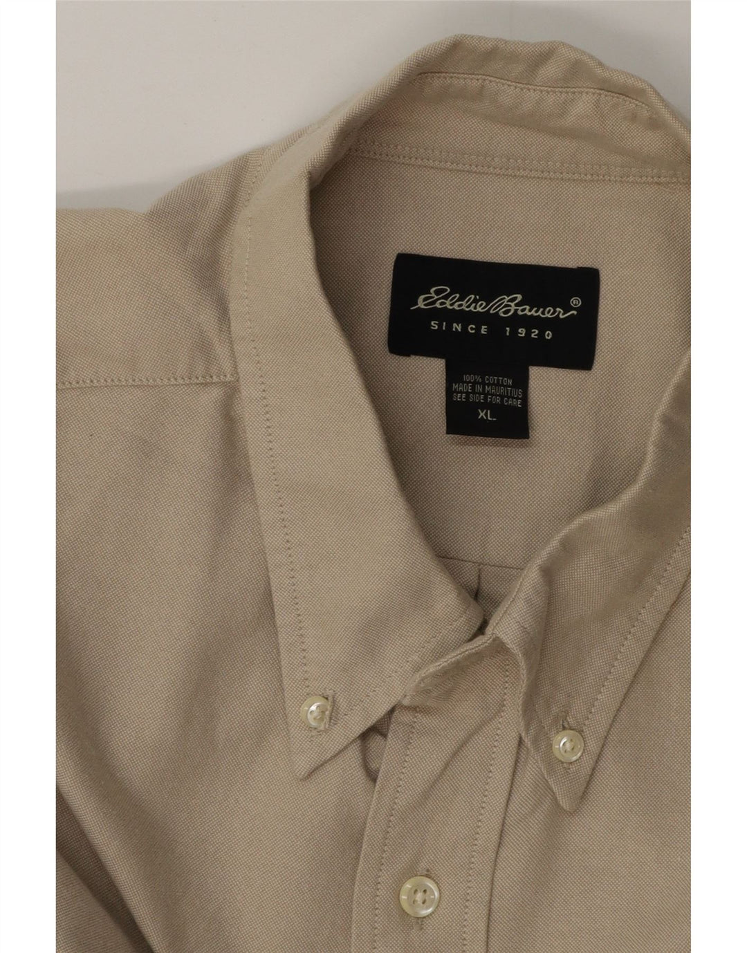 Koszula męska EDDIE BAUER XL, beżowa, bawełniana