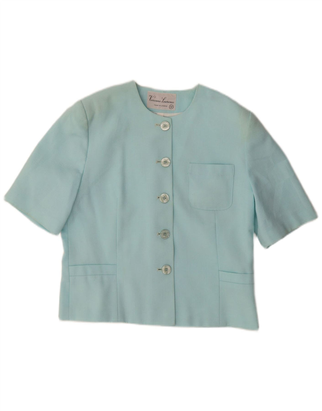 VIVIENNE LAURENCE Damska marynarka zapinana na 5 guzików UK 12, średni niebieski