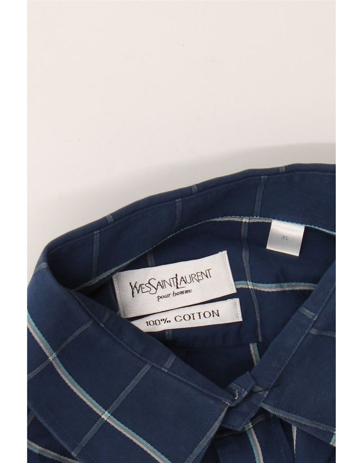 Koszula męska Yves Saint Laurent XL w niebieską kratkę, bawełniana