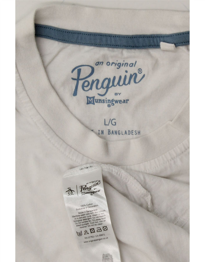 PENGUIN Męski T-shirt Top, duży, bawełniany w białe cętki