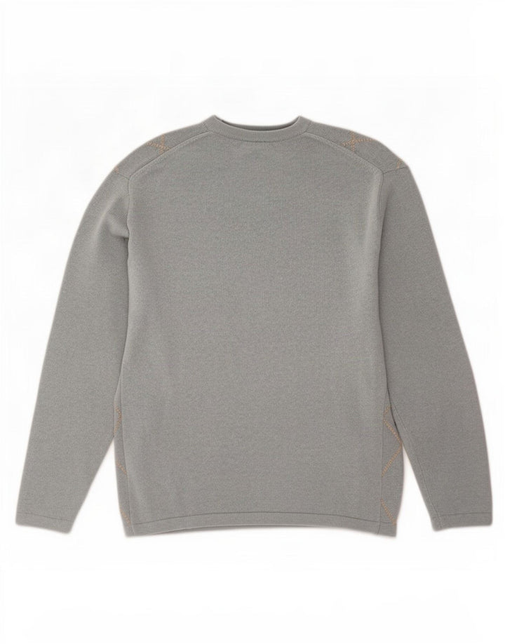 Lacoste Męski sweter z dekoltem w kształcie litery V, rozmiar 5, duży, niebieski Argyle/Diamentowy akryl