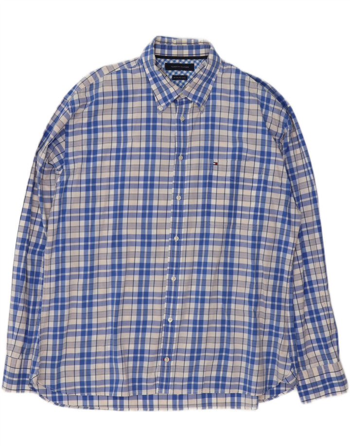Koszula męska Tommy Hilfiger XL w niebieską kratkę, bawełniana