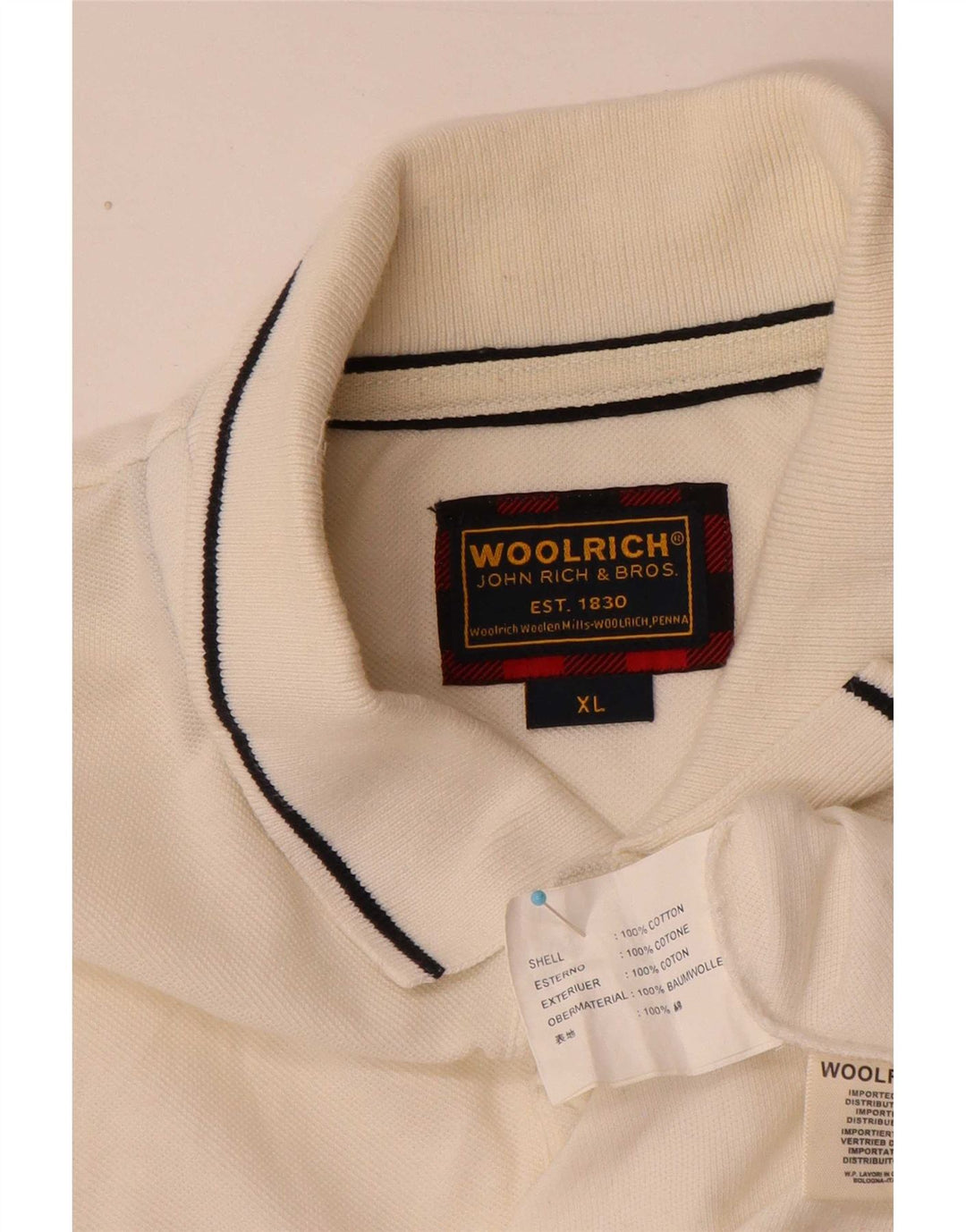 Męska koszulka polo XL Woolrich, biała, bawełniana
