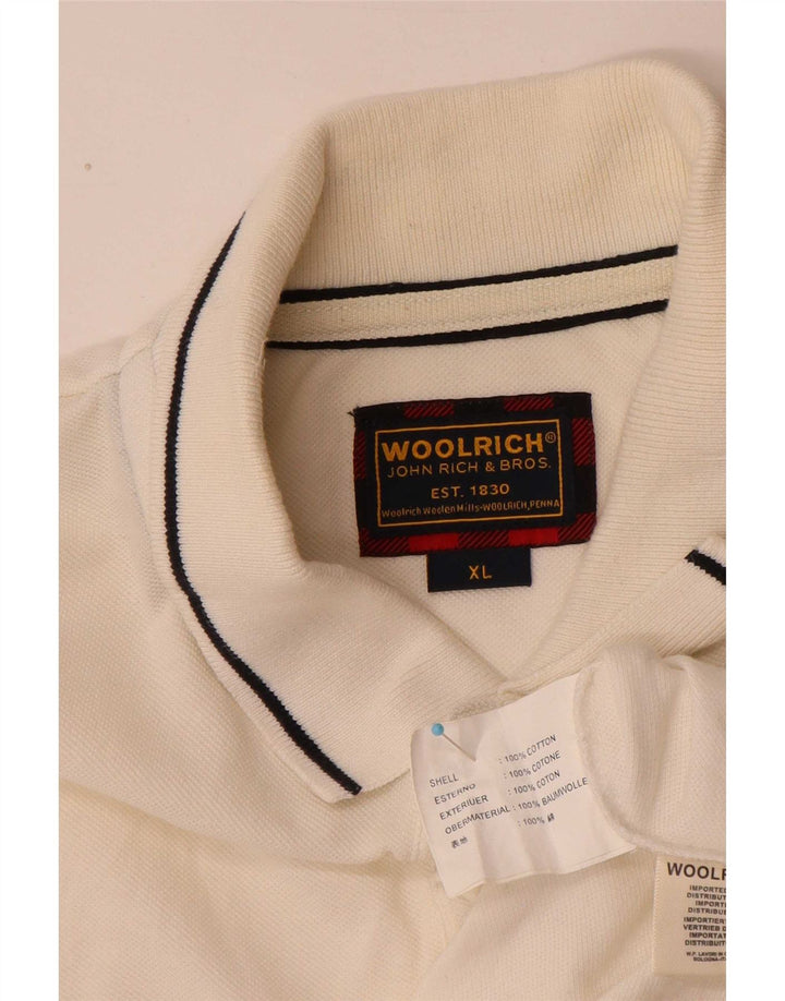 Męska koszulka polo XL Woolrich, biała, bawełniana