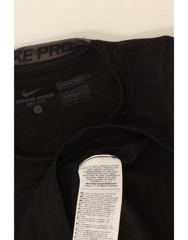 Męska koszulka Nike Dri Fit z długim rękawem, mała, czarna, poliestrowa