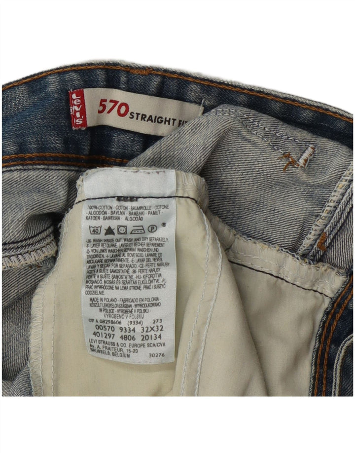 Damskie jeansy Levi's 570 w trudnej sytuacji W32 L28 Niebieska bawełna