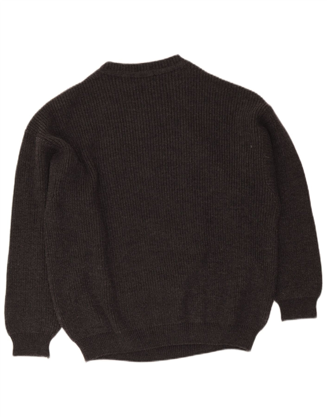 Męski sweter z okrągłym dekoltem Montezemolo, duży, szary, klasyczny