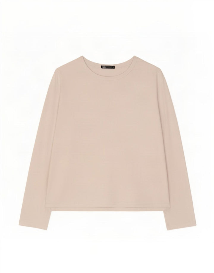 Damski top z długim rękawem Zara UK 18 XL, biały
