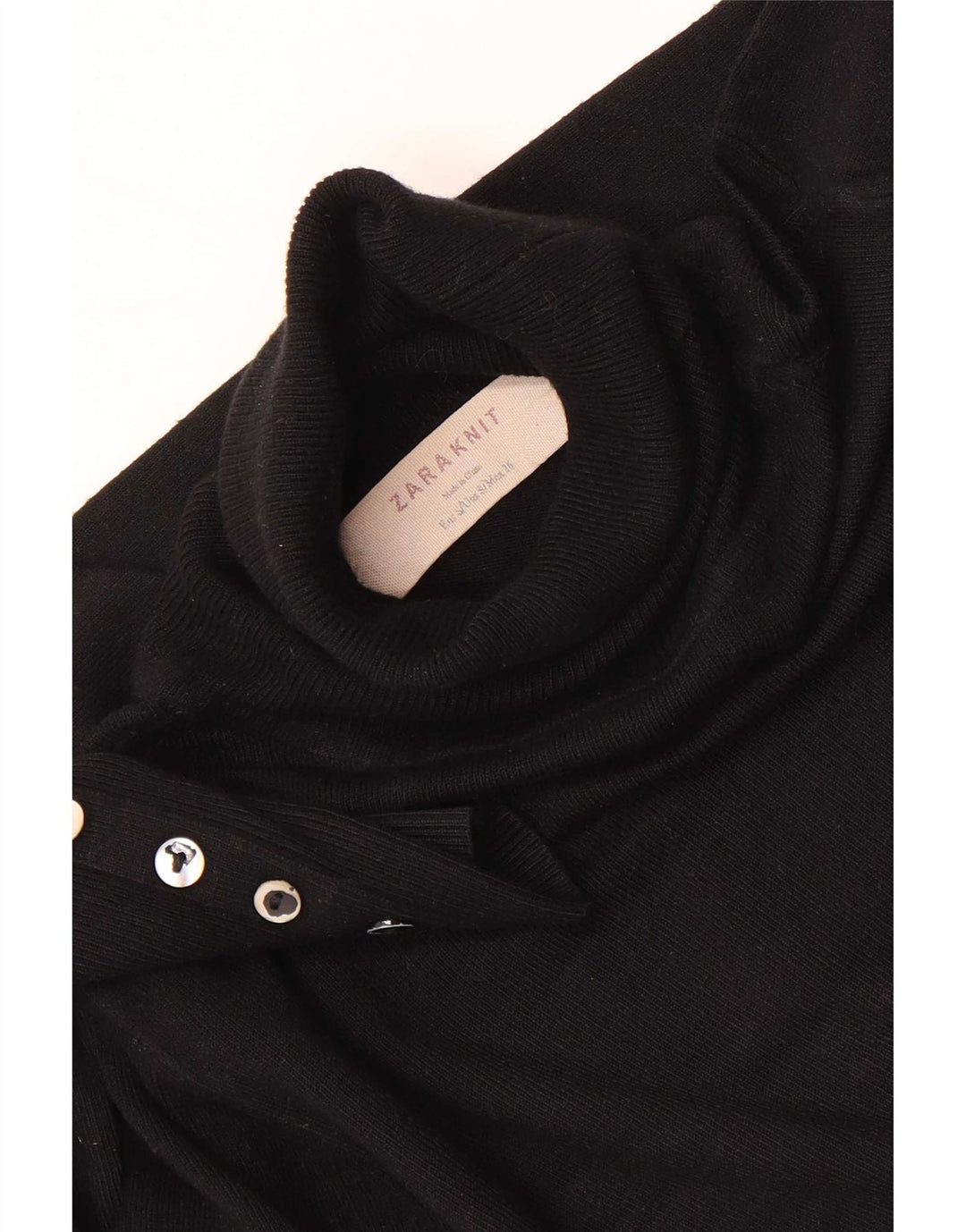 Sweter damski Zara z golfem UK 10, mały, czarny