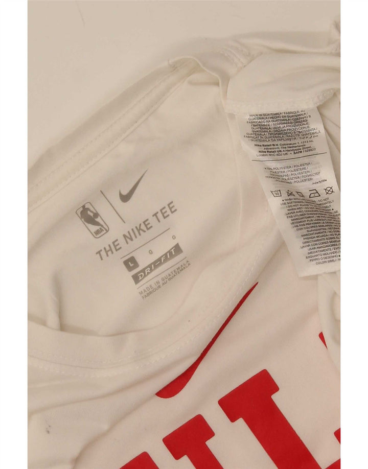 Męska koszulka Nike Chicago Bulls z grafiką, długim rękawem, dużym białym poliestrem