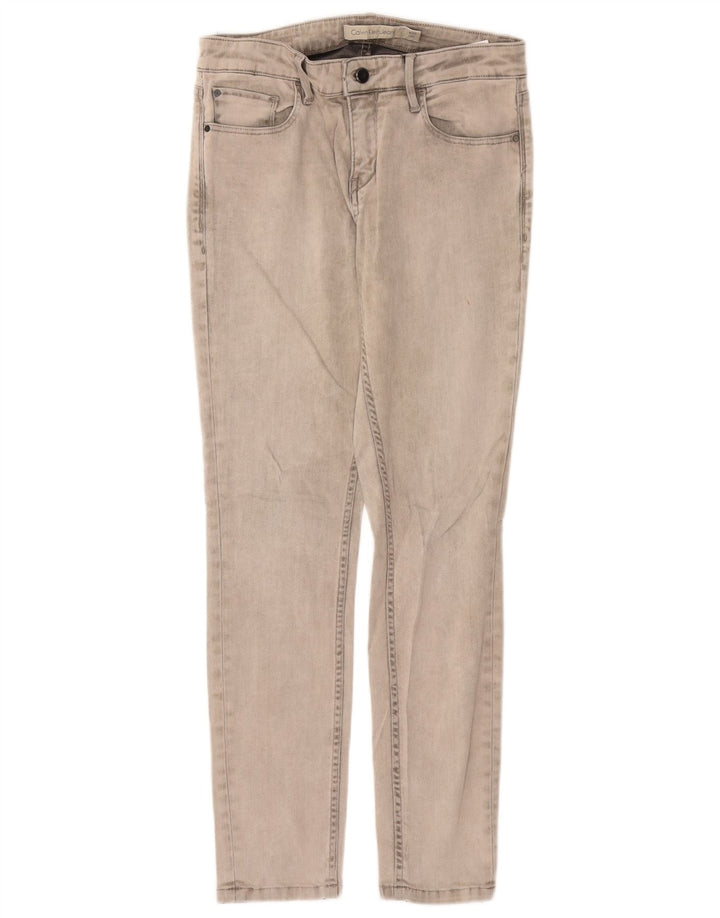 CALVIN KLEIN Damskie jeansy slim W30 L30 Szara bawełna