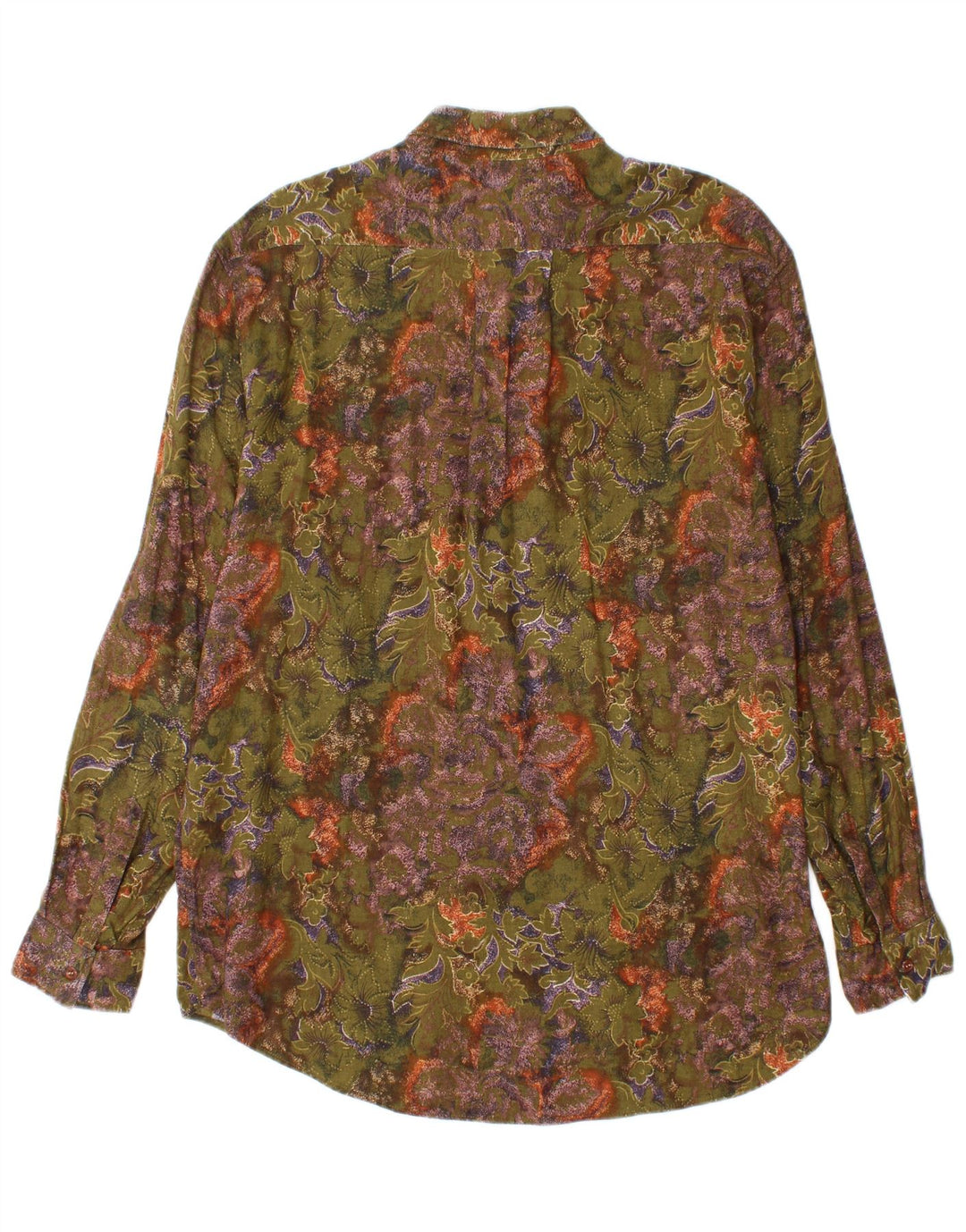 Koszula męska w stylu vintage, mała, zielona w kwiaty