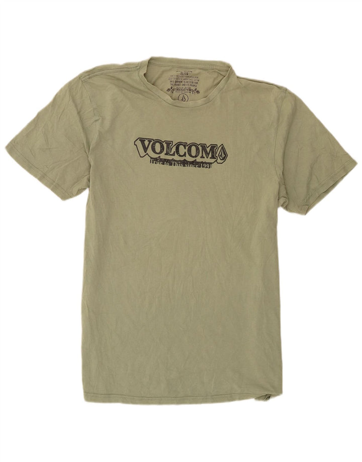 Męska koszulka z grafiką Volcom XL, zielona bawełna