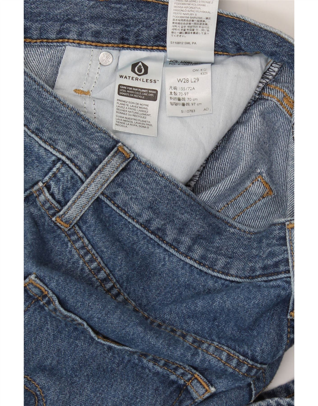 LEVI'S Womens High Waist Straight Jeans W28 L29 Blue Cotton Vintage Levi's and Second-Hand Levi's from Messina Hembry 