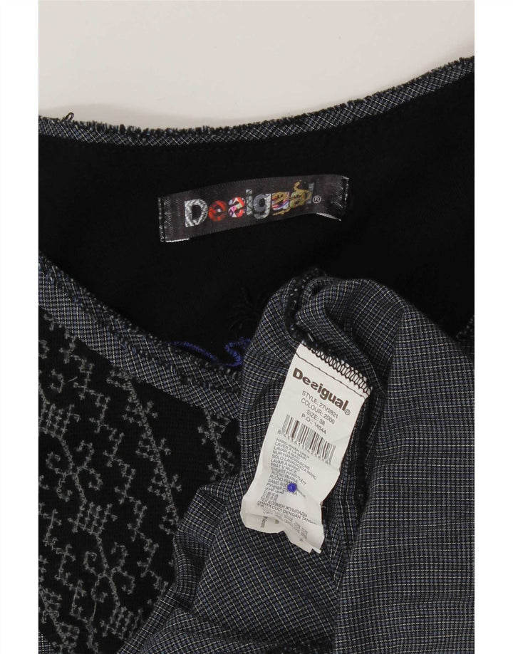 Damska sukienka Desigual z obniżoną talią EU 38, średni granatowy patchwork