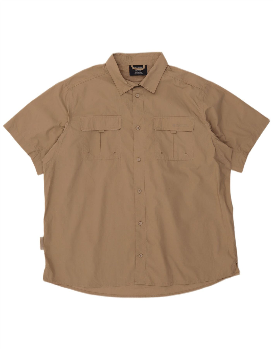 Męska koszula z krótkim rękawem Mountain Warehouse 2XL, beżowy poliester