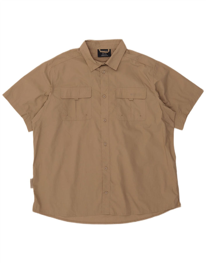 Męska koszula z krótkim rękawem Mountain Warehouse 2XL, beżowy poliester