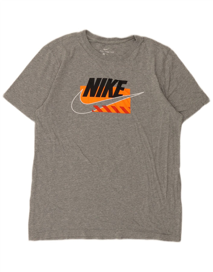 Męski T-shirt z grafiką Nike, średni szary