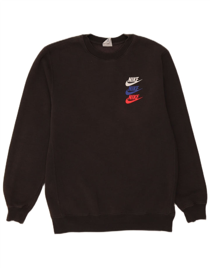 Męski sweter z grafiką Nike, średnioszary, bawełniany