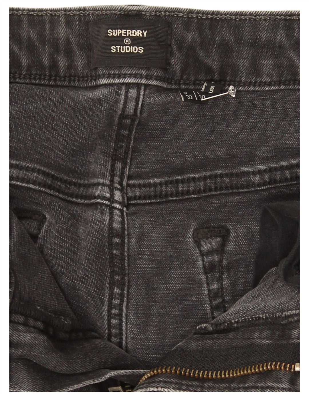 Damskie jeansy Superdry Crop W32 L25 Szara bawełna