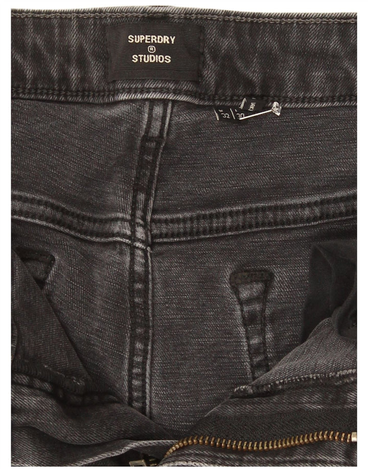Damskie jeansy Superdry Crop W32 L25 Szara bawełna