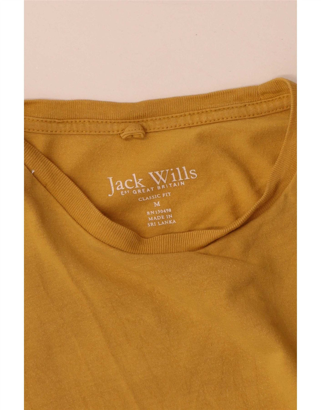 T-shirt męski Jack Wills o klasycznym kroju, średni, żółty, bawełniany