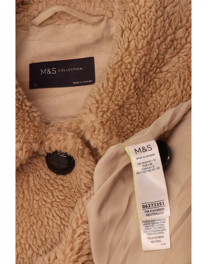 Marks & Spencer Płaszcz damski Teddy Bear UK 12, średni beż, poliester