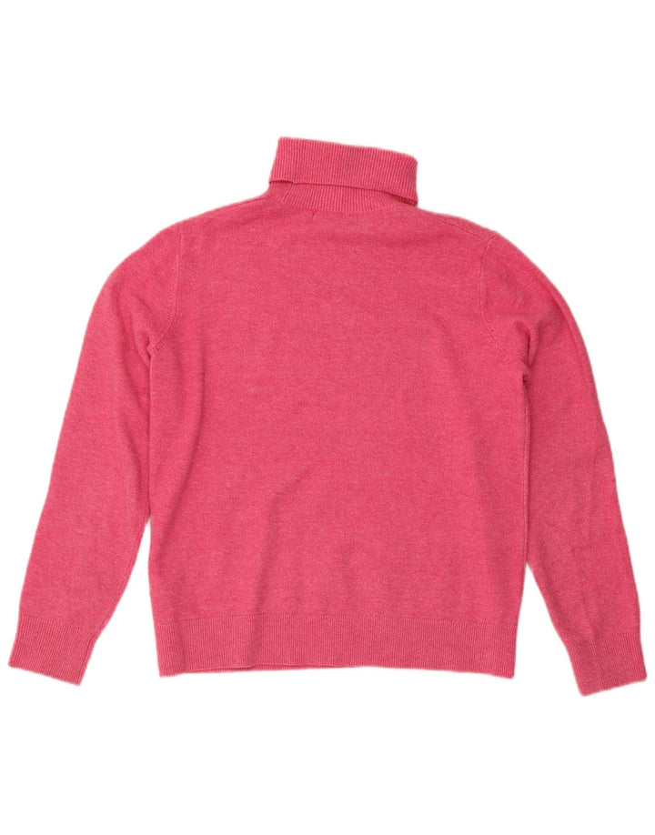 Marks & Spencer Damski sweter z golfem UK 10, mały, różowy, nakrapiany