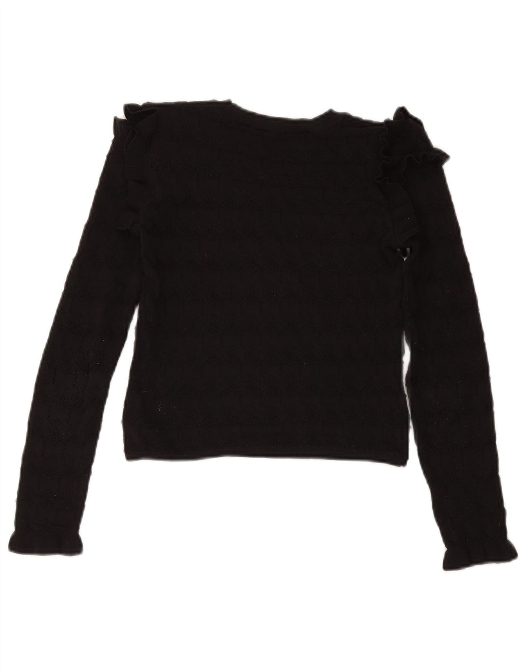 Damski sweter Zara z dekoltem w łódkę, UK 8, mały, czarny poliester