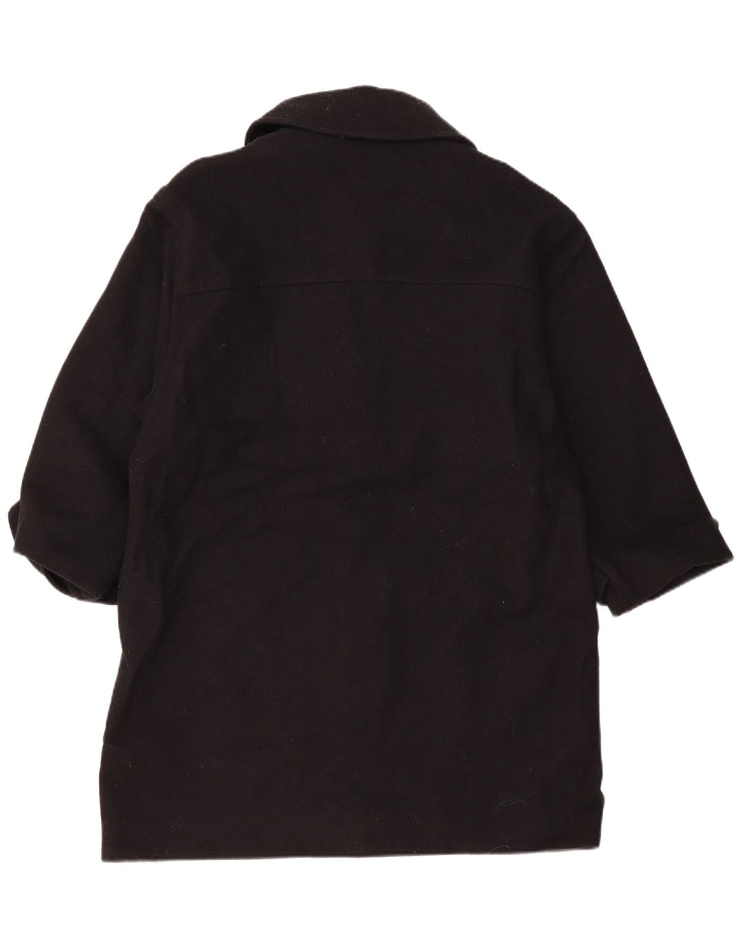 Vintage damski oversize budrysowy płaszcz UK 14, średnia czarna wełna