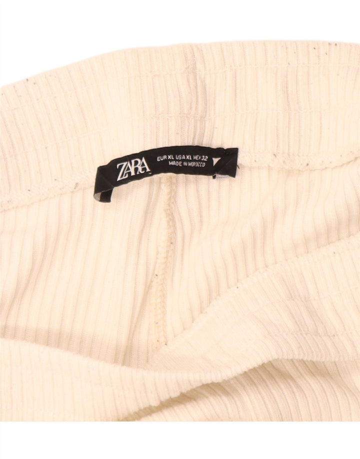 Damskie spodnie dresowe Zara UK 18 XL Off White