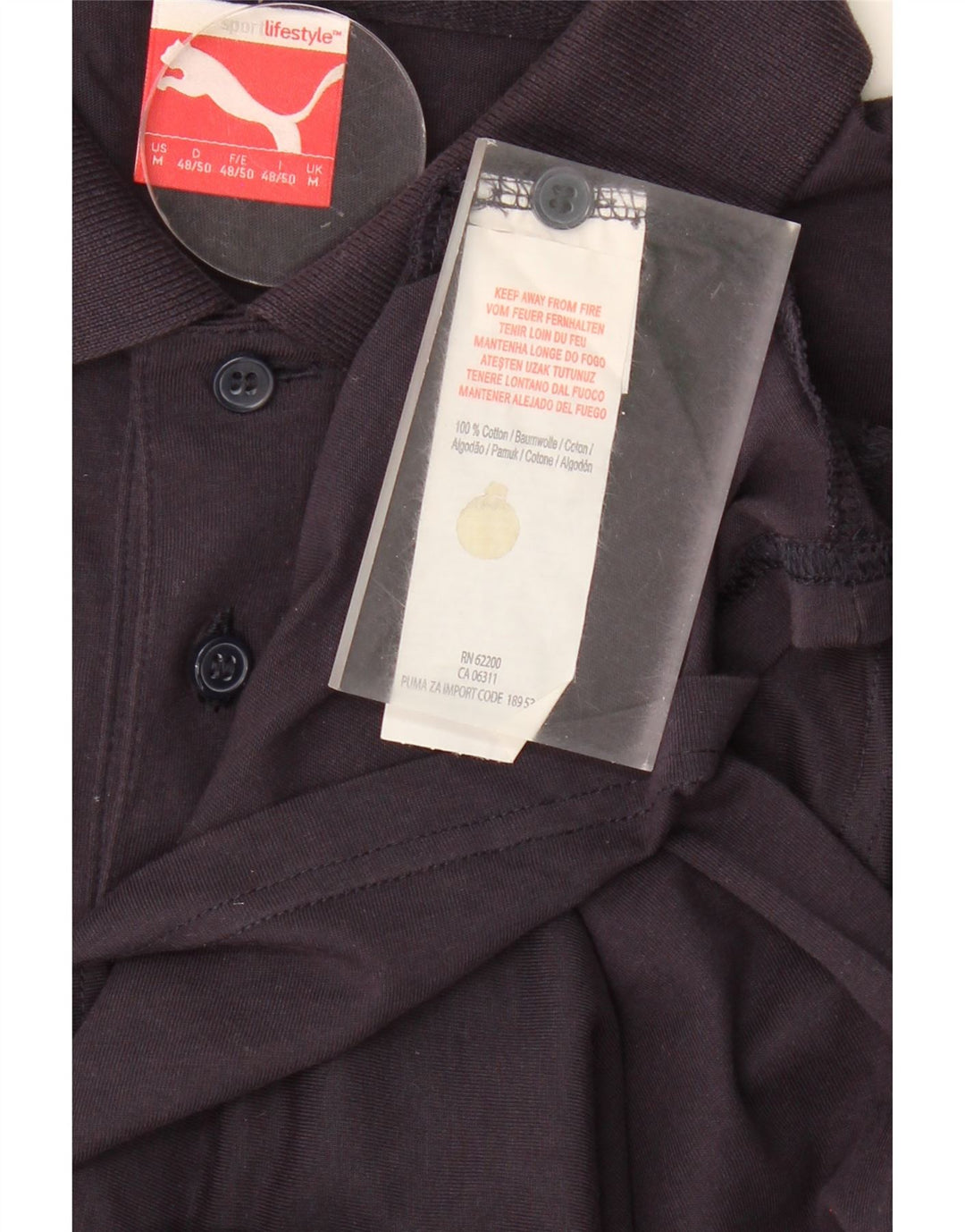 PUMA Mens Polo Shirt Medium Black Vintage Puma and Second-Hand Puma from Messina Hembry 