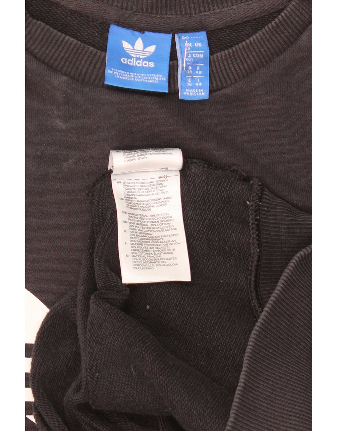 Damska bluza Adidas Graphic Jumper UK 12 Średnia czarna bawełna