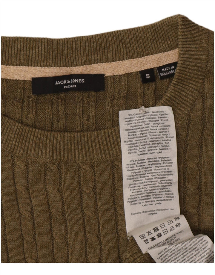 Męski sweter Jack & Jones z okrągłym dekoltem, mały khaki