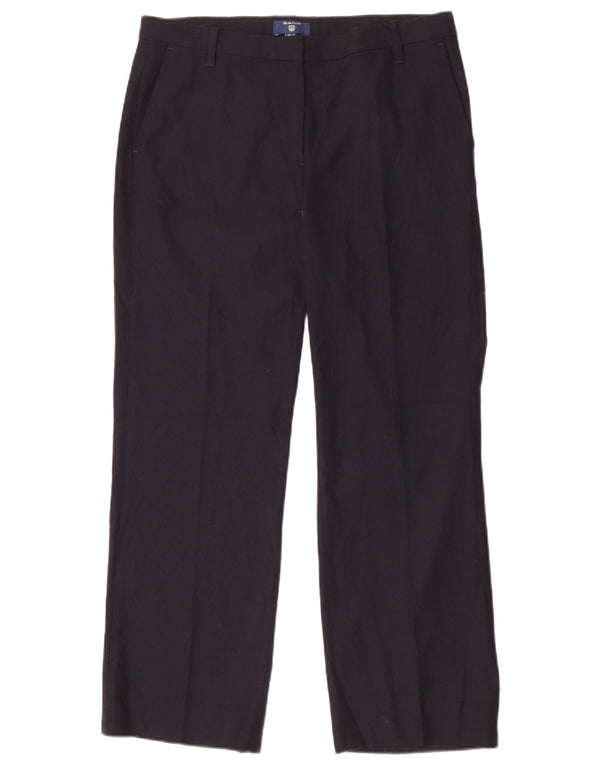 Damskie proste spodnie garniturowe Gant UK 14 Large W30 L29 Granatowy poliester