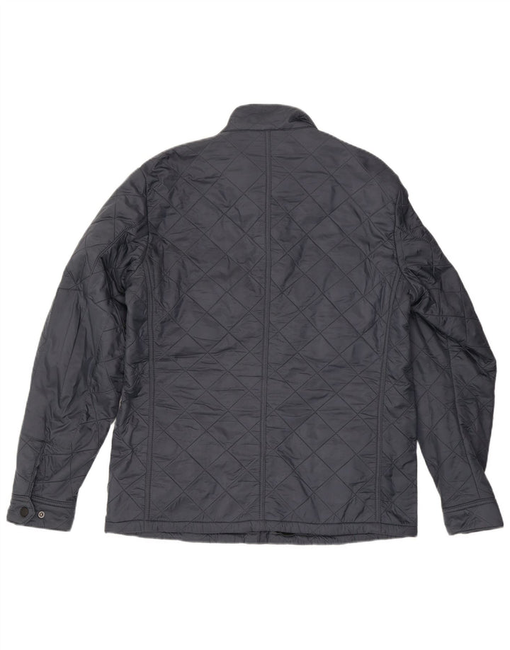 Męska pikowana kurtka BARBOUR UK 40, duża granatowa, poliamidowa