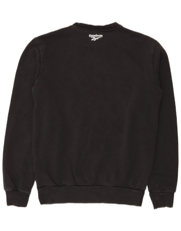 Męska bluza Reebok z grafiką, mała, czarna, bawełniana