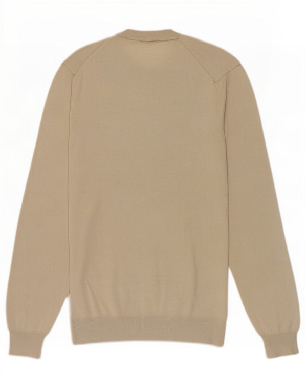 Męski sweter Timberland z okrągłym dekoltem, mały, beżowy, bawełniany