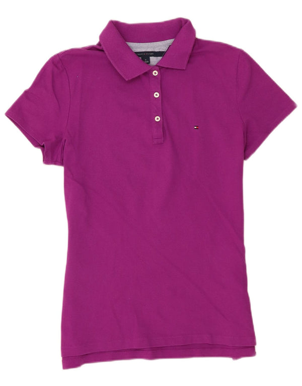 Damska koszulka polo Tommy Hilfiger UK 12, średni fiolet, bawełna