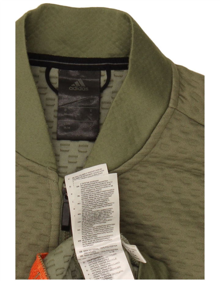 Męska bluza dresowa Adidas z grafiką, średnia, khaki, poliester