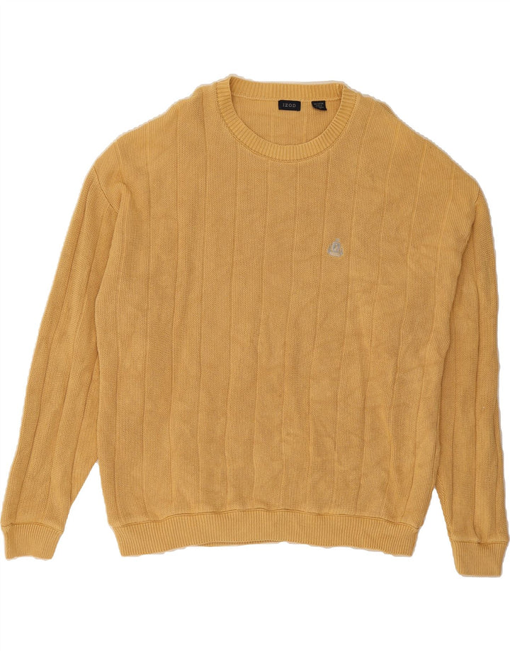 IZOD Mens Crew Neck Jumper Sweater XL Yellow Cotton Vintage Izod and Second-Hand Izod from Messina Hembry 