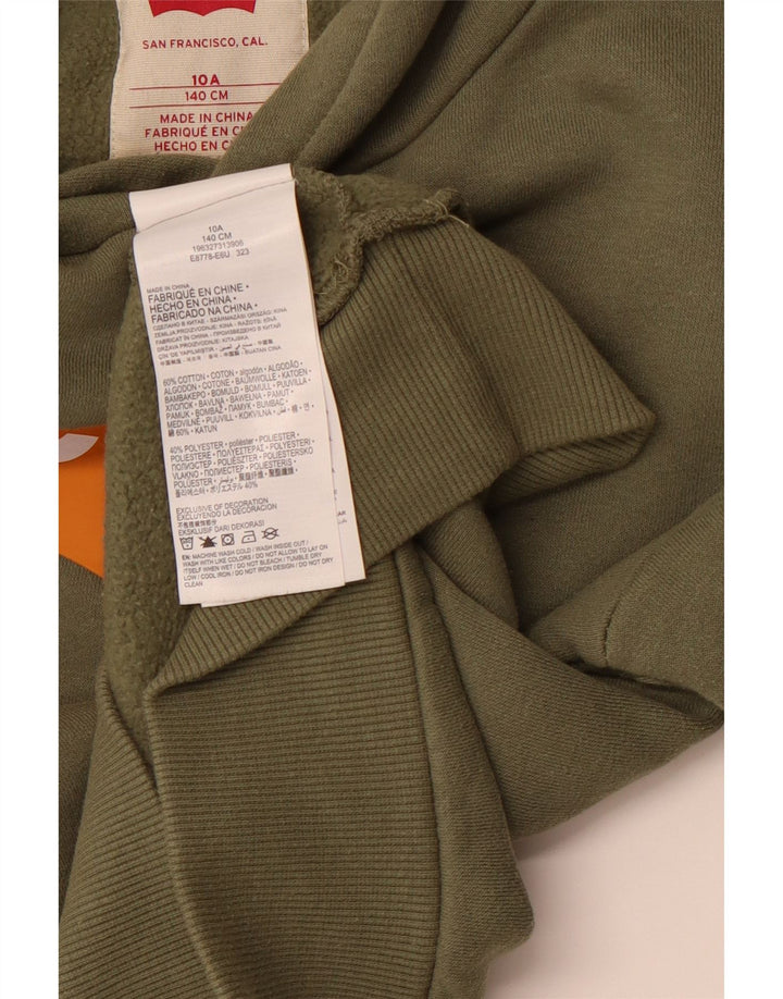 Chłopięcy sweter z kapturem LEVI'S w wieku 9-10 lat, zielony, bawełniany