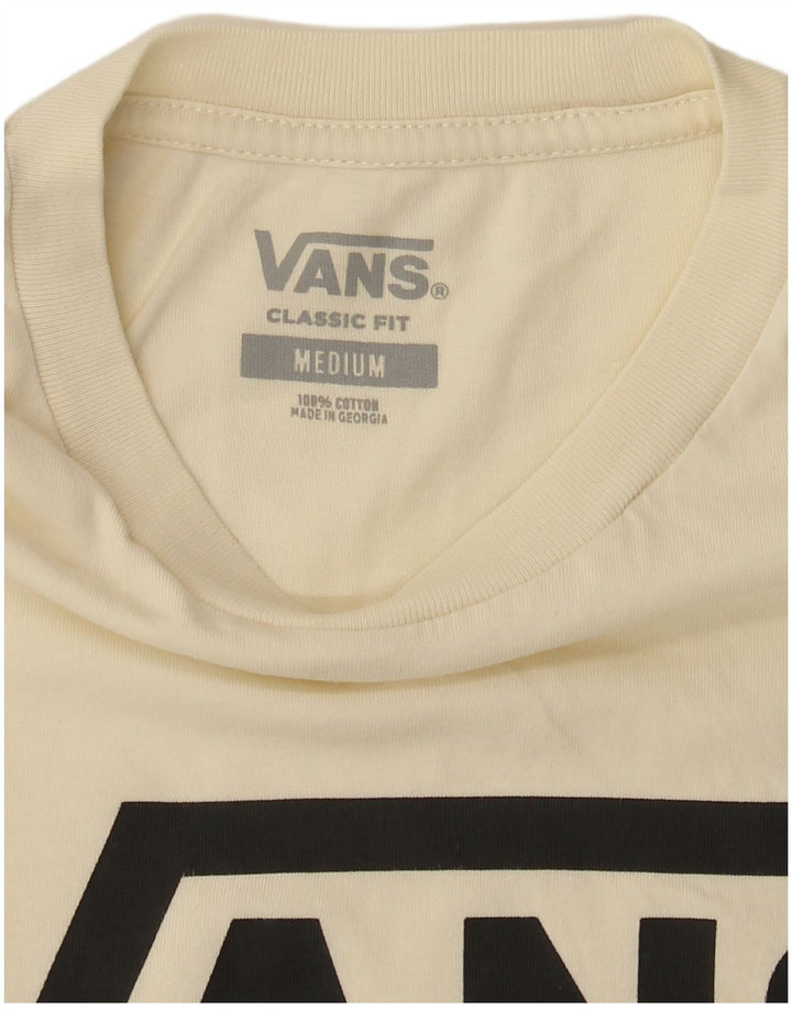 Męski T-shirt Vans z grafiką o klasycznym kroju, średni, złamanej bieli, bawełniany